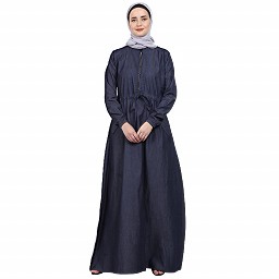 Fashionable Zipper Denim abaya